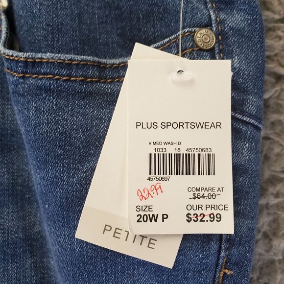 Cato Jeans Womens 20W Petite Blue Contour Fit Hourglass Bootcut Stretch *NWT* - Picture 4 of 16